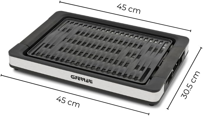 G3 Ferrari G10206 Tito Elektrogrill, 1800 W, Temperaturregelung, XL-Grillplatte 36,5 x 25,5 cm, Sich