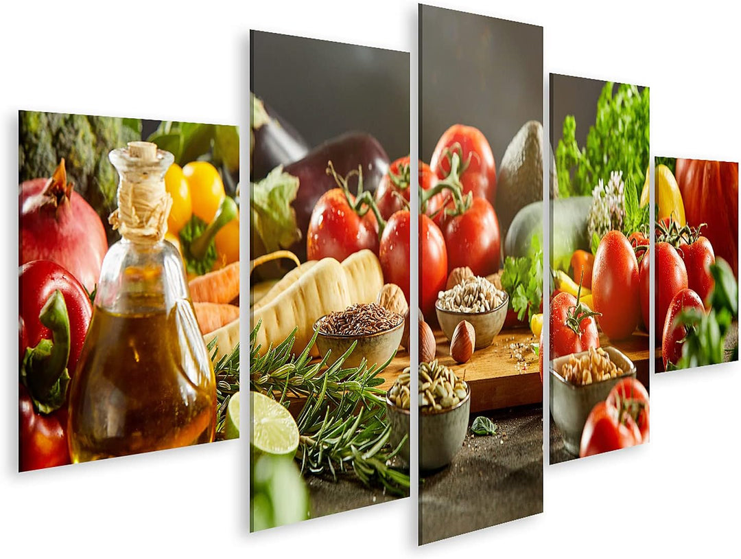 islandburner Bild auf Leinwand Lebensmittel Sortiert küchenbilder Auberginen Karotten Gemüse Bilder