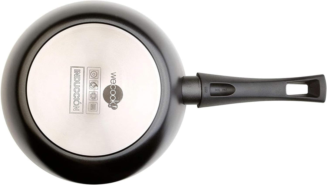WECOOK! Ecogreen Fritier Bratpfanne mit Korb 20 cm, Antihaftbeschichtung XYLAN Plus Ökologisch PFOA-