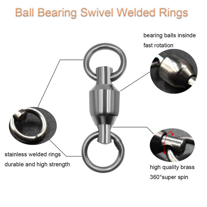 Kugellager Wirbel mit Geschweisstem Ringe aus Rostfreiem Stahl Grösse 0#~10# (20lb-480lb) (7#-205LB-