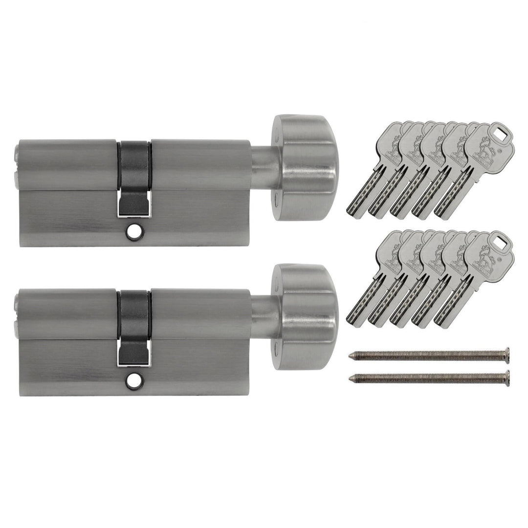 2x Knaufzylinder gleichschliessend KD 70 mm 35/35 (mit Not- und Gefahrenfunktion) inkl. 10x Schlüsse