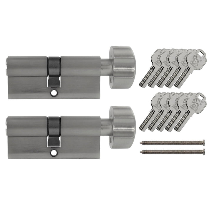 2x Knaufzylinder gleichschliessend KD 70 mm 35/35 (mit Not- und Gefahrenfunktion) inkl. 10x Schlüsse