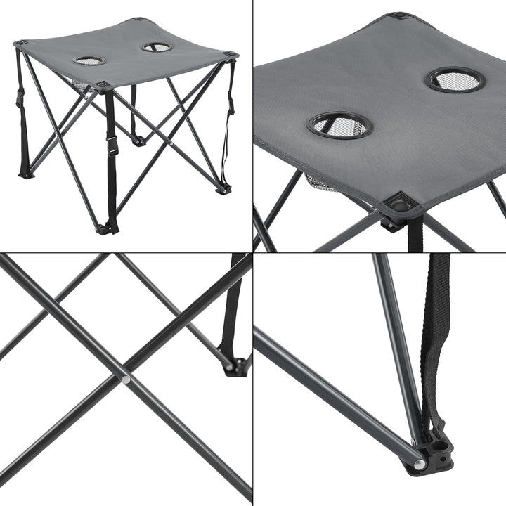 casa.pro Gartenmöbelset Banzi 3-TLG. Campingset 2 Stühle und Tisch faltbares Picknickset aus Textilg
