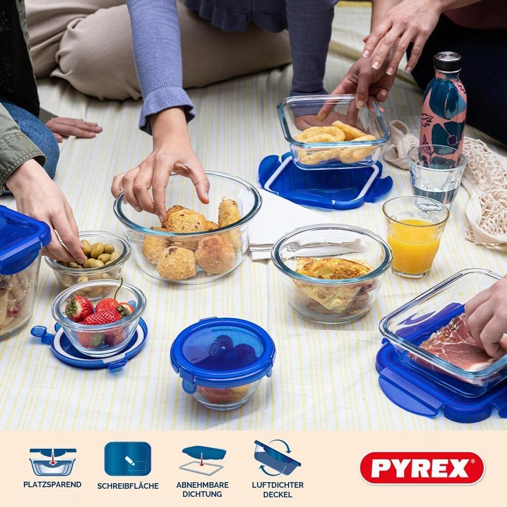Pyrex Cook&Go Behälter-Set, verschiedene Formen, 7-teilig