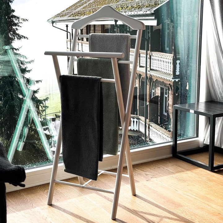 Stummer Diener aus Massiv Holz - klappbarer Herrendiener und Butler - fertig montierter Damendiener