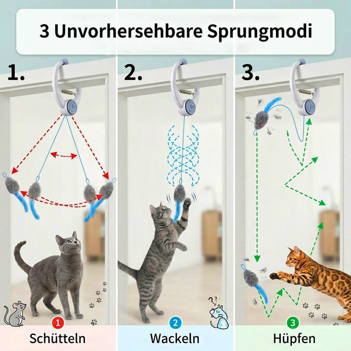Automatisches Katzenspielzeug Interaktiv für Wohnungskatzen, Hängendes Spielzeug zur Selbstbeschäfti
