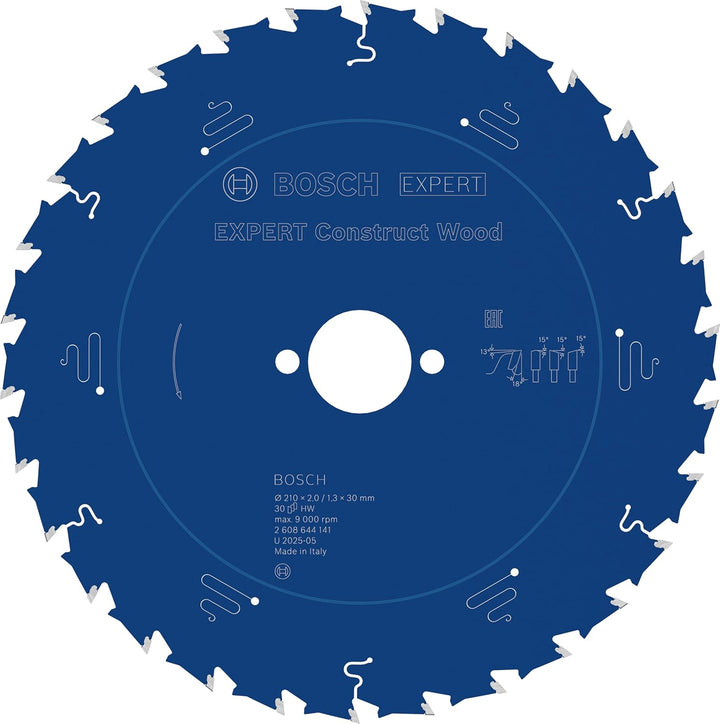 Bosch Professional Kreissägeblatt Expert for Construct Wood (Holz, 210 x 30 x 2 mm, 30 Zähne, Zubehö