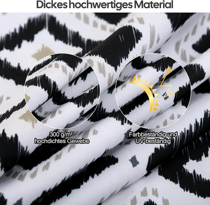 Gartenstuhl-Auflagen Hochlehner Set – Bequeme Outdoor Sitzkissen für Gartenstühle & Klappstühle, Wei