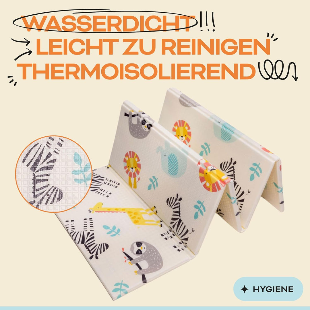 Baby-Spielmatte, faltbar, sensorisch, wasserdicht, ungiftig, wendbar. Vielseitige Matte, perfekt zum
