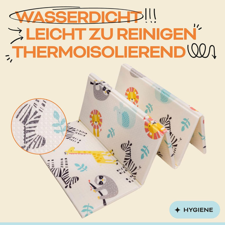 Baby-Spielmatte, faltbar, sensorisch, wasserdicht, ungiftig, wendbar. Vielseitige Matte, perfekt zum