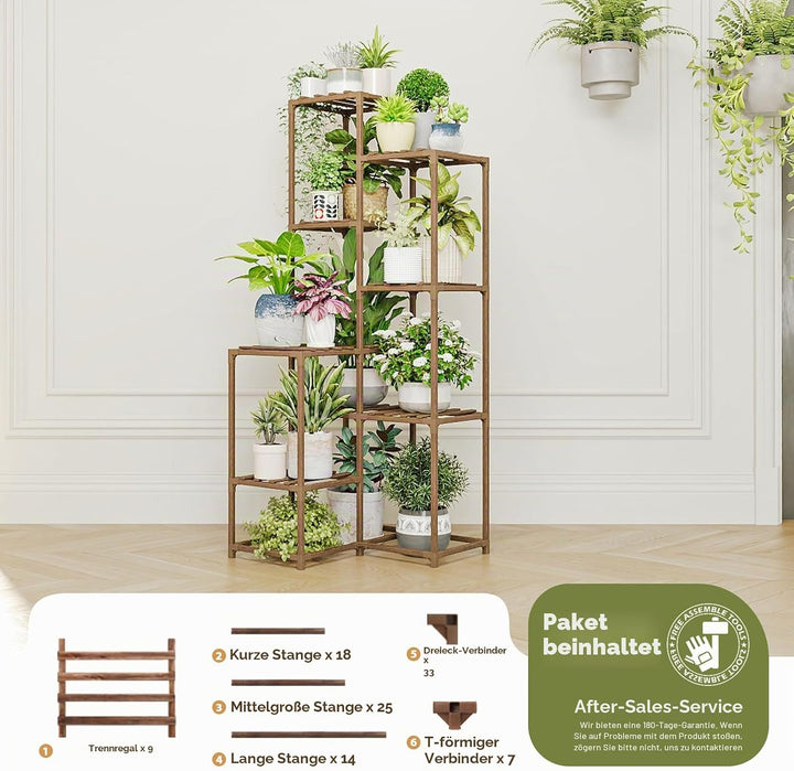 Bamworld Hoher Pflanzenständer Indoor Outdoor Ecke Grosses Regal Pflanzenregale Pflanzenhalter für W
