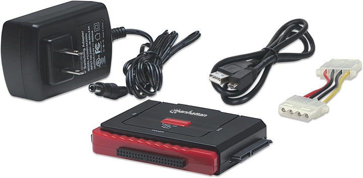 Manhattan USB 2.0 auf SATA/IDE Adapter 3-in-1 Adapter mit one-Touch-BackuP, USB 2.0 auf SATA/IDE Ada