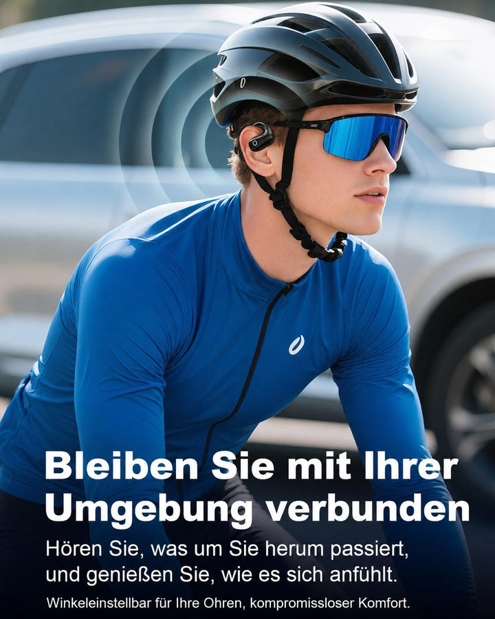 Wantek Open-Ear Kopfhörer Bluetooth, Sicherer und komfortabler Sitz, Klare Anrufe, 40 Stunden Akkula