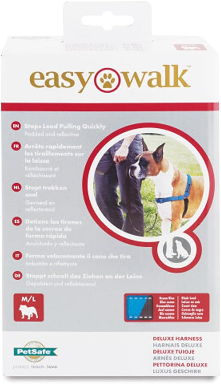 PetSafe Easy Walk Deluxe Geschirr, Gehgeschirr ohne Zug für Hunde, gepolstertes Design, inkl. 1,8 m