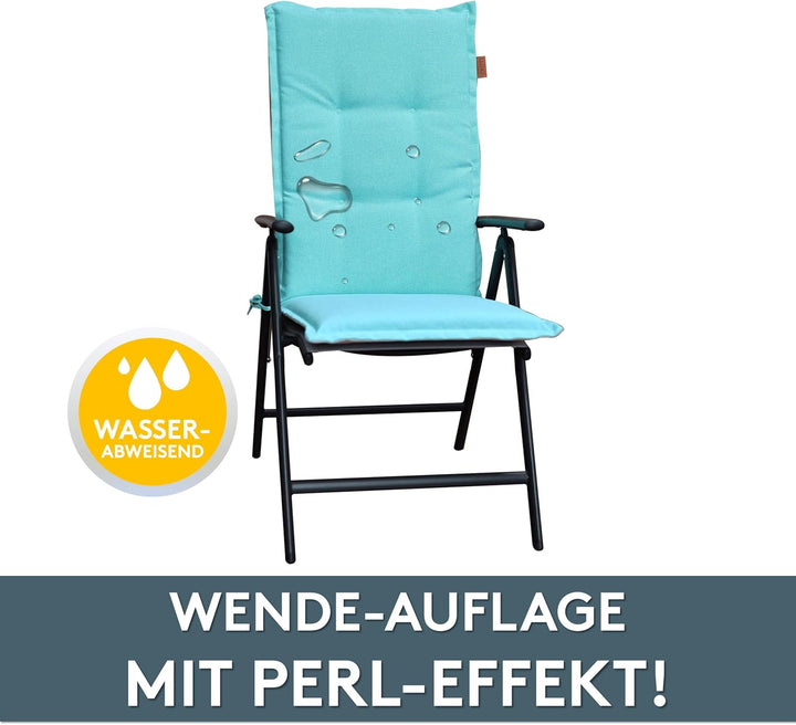 LILENO HOME Gartenstuhl Auflagen [2er Set - Hochlehner] in Karibik - Bequeme Liegen als Sitzauflagen