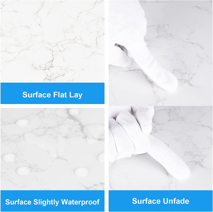 Selens 60x60cm Hintergrund Boards Kit, Flow Gold Weiss Marmor Textur Essen Hintergründe 2 Stück Flat