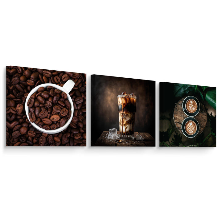 Muralo - Wandbilder Set - Leinwand Bilder Set Aufhängefertig - Bilder für Küche- Moderne Wanddeko -