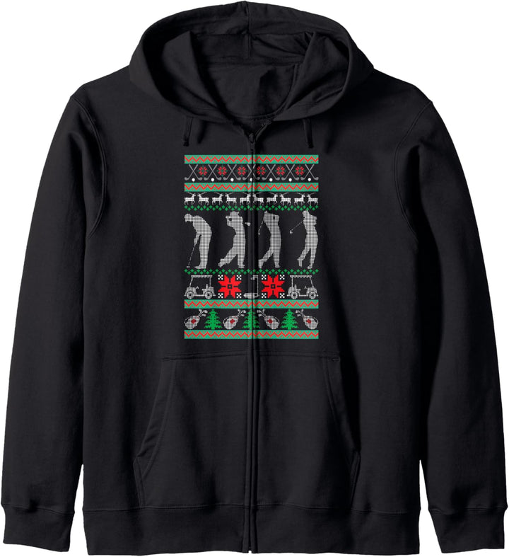 Lustige Golfgeschenke Hässliche Weihnachten Urlaub Golfer Kapuzenjacke