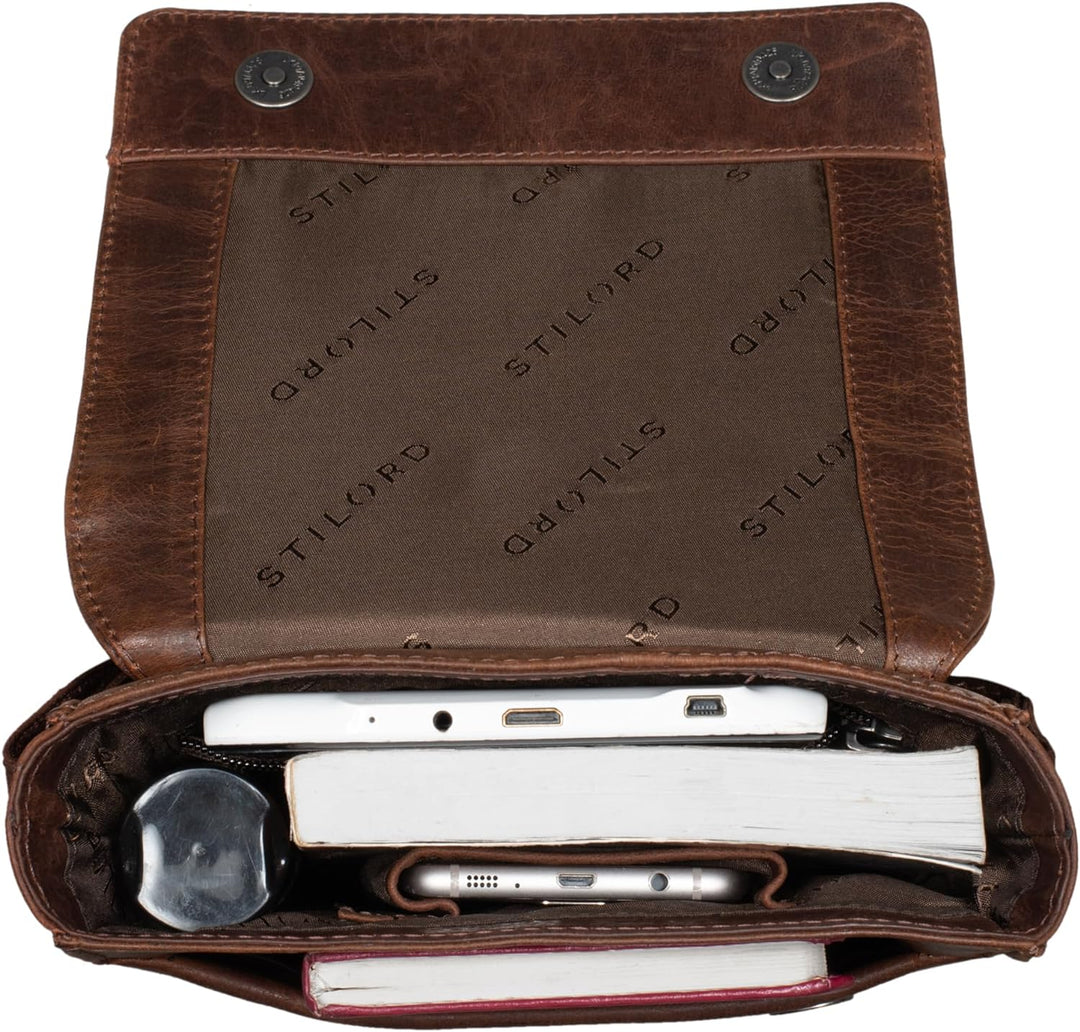 STILORD 'Sven' Herrenhandtasche Leder Umhängetasche klein Schultertasche Männer 8 Zoll Tablet Herren