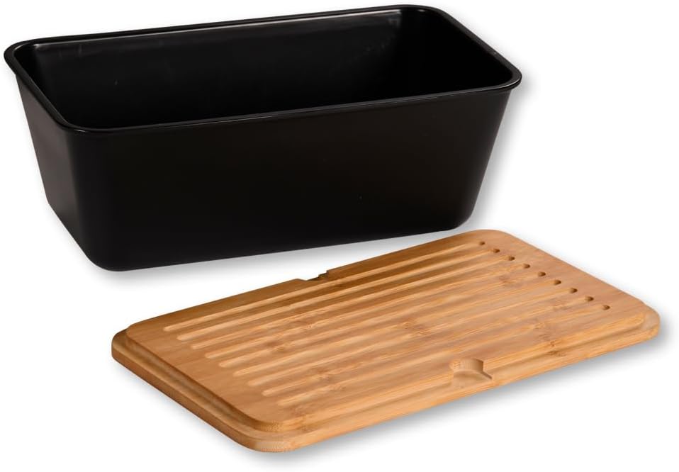 Kesper | Brotbox, Material: Kunststoff, Bambus, Masse: B: 35 x H: 13,5 x T: 20 cm, Farbe: Schwarz, B