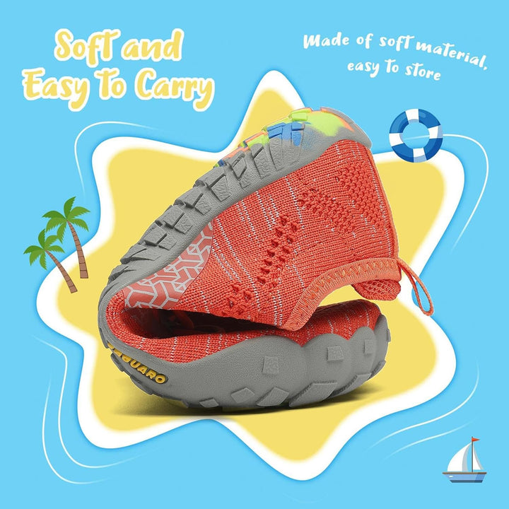SAGUARO Kinder Barfussschuhe Schnell Trocknend Badeschuhe,24-36 EU 25 EU Orange, 25 EU Orange
