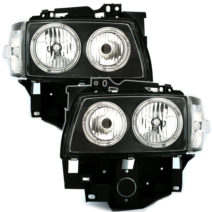 AD Tuning 960418 Angel Eyes Scheinwerfer (4-teilig), Klarglas Schwarz, Blinker