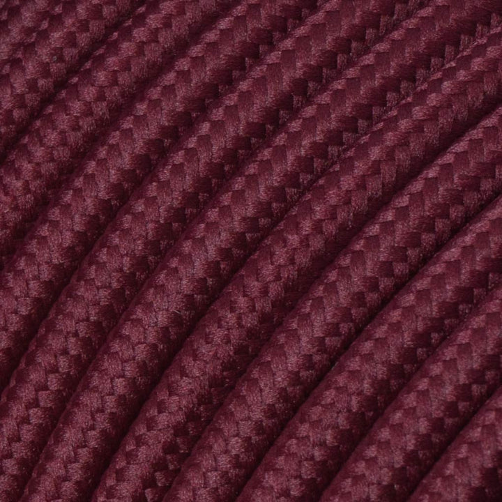 Textilkabel für Lampe, Stoffkabel 3-adrig (3x0,75mm²), Bordeaux-Rot - 10 Meter 10 Meter Bordeaux-Rot