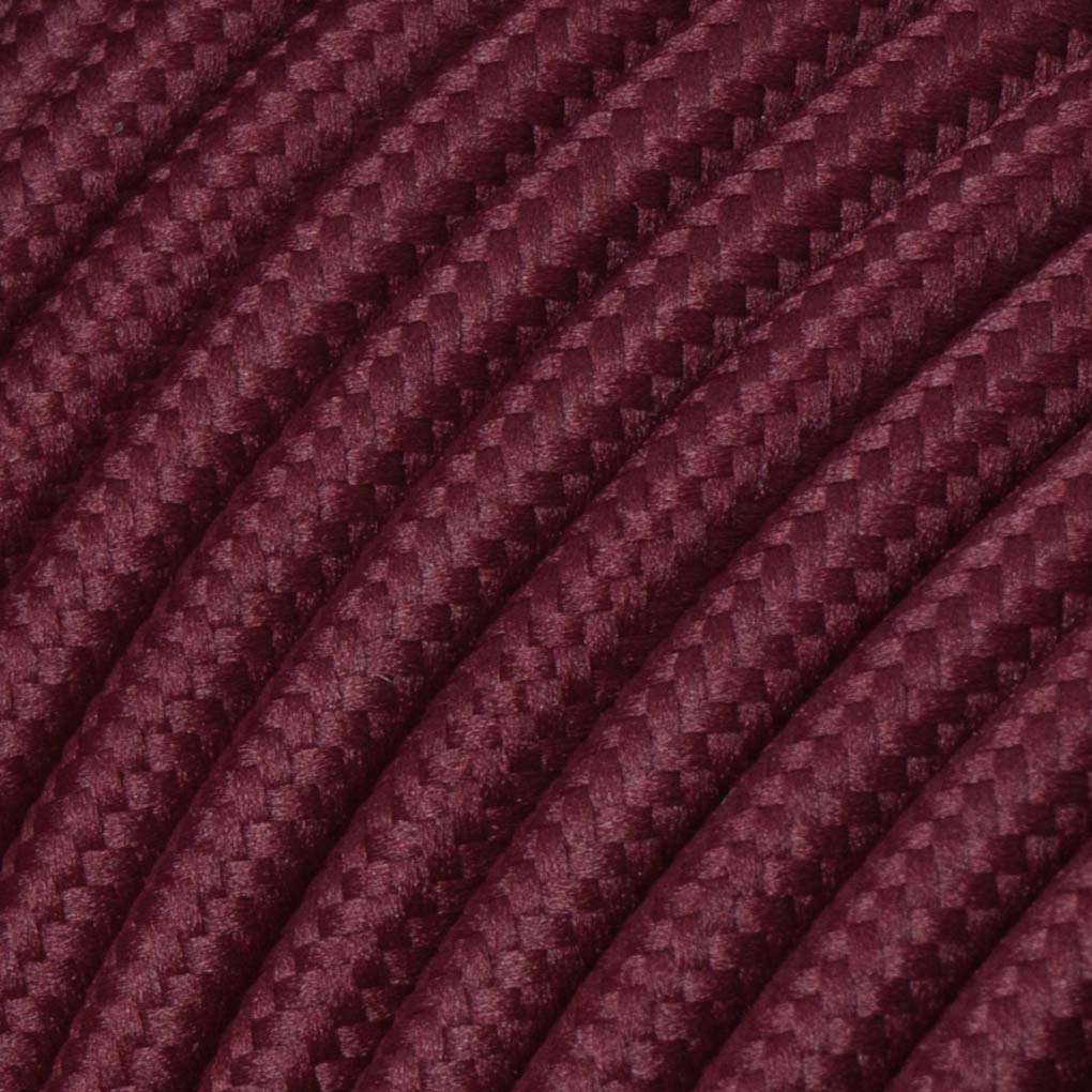 Textilkabel für Lampe, Stoffkabel 3-adrig (3x0,75mm²), Bordeaux-Rot - 20 Meter 20 Meter Bordeaux-Rot