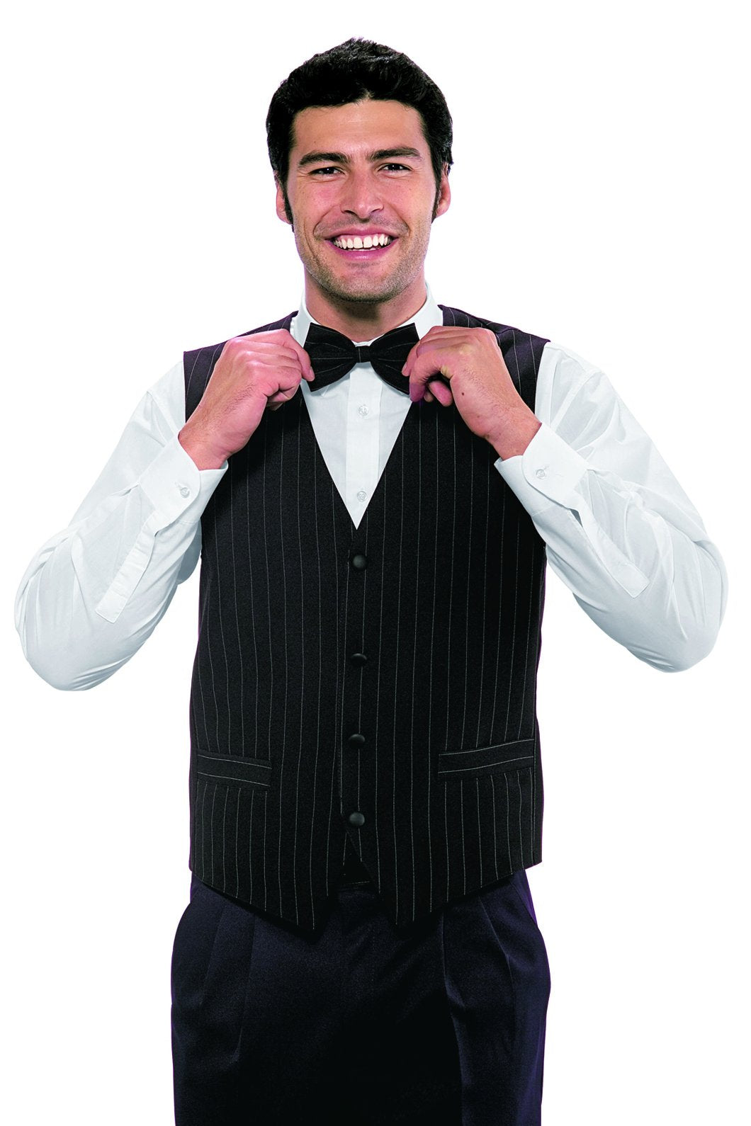 Robinson Unisex Service Weste Nadelstreifen schwarz L Nadelstreifen Schwarz, L Nadelstreifen Schwarz