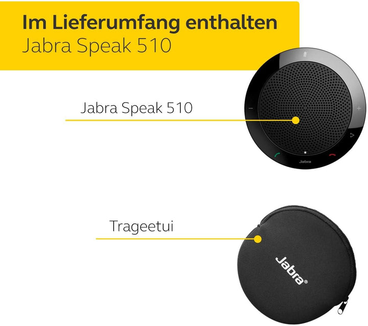 Jabra Speak 510 Konferenzlautsprecher - Microsoft zertifizierter tragbarer Lautsprecher mit USB-Ansc