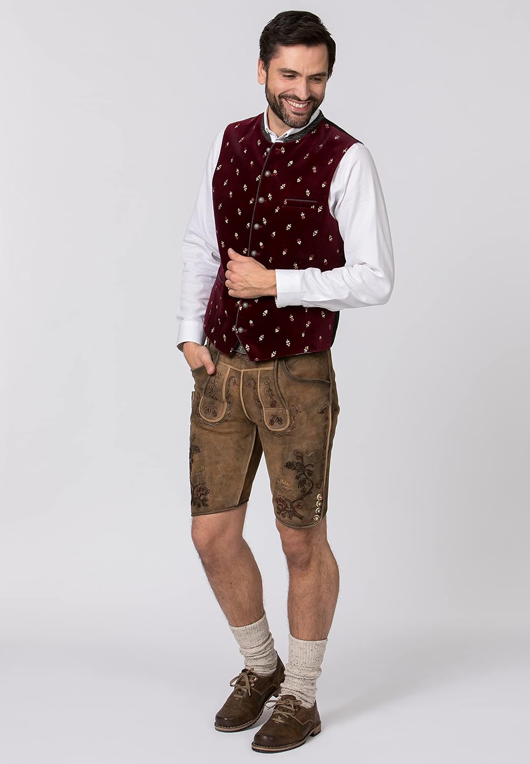Stockerpoint Herren Weste Vittorio Trachtenweste 46 bordeaux, 46 bordeaux