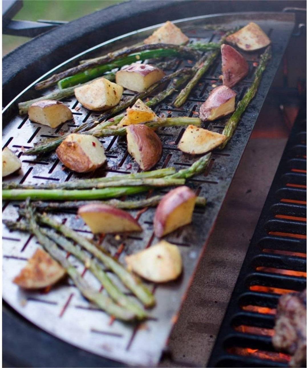 Kamado Joe Classic Joe - Half Moon SS Grillrost (Fisch & Gemüse) Grillzubehör, Silber Kochfläche, Ed