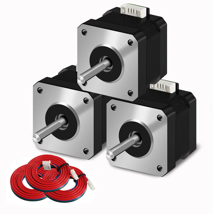 SIMAX3D Nema 17 Schrittmotor 42-34 Pancake (3 Stück/Pack) 1,5 A-3,8 V 2 Phasen 4 Drähte 1,8 Grad mit