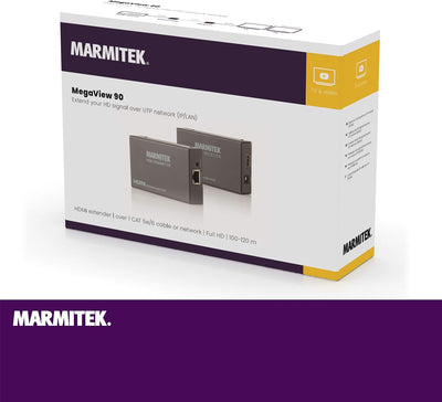 HDMI Extender LAN - Marmitek MegaView 90 - CAT 5e/6 Kabel oder Netzwerk (IP/LAN) - 1080p - 120m - Zu