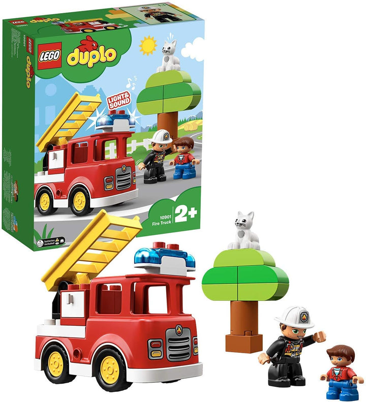LEGO 10901 DUPLO Feuerwehrauto, Feuerwehr Spielzeug für Kleinkinder im Alter von 2-5 Jahren mit Lich