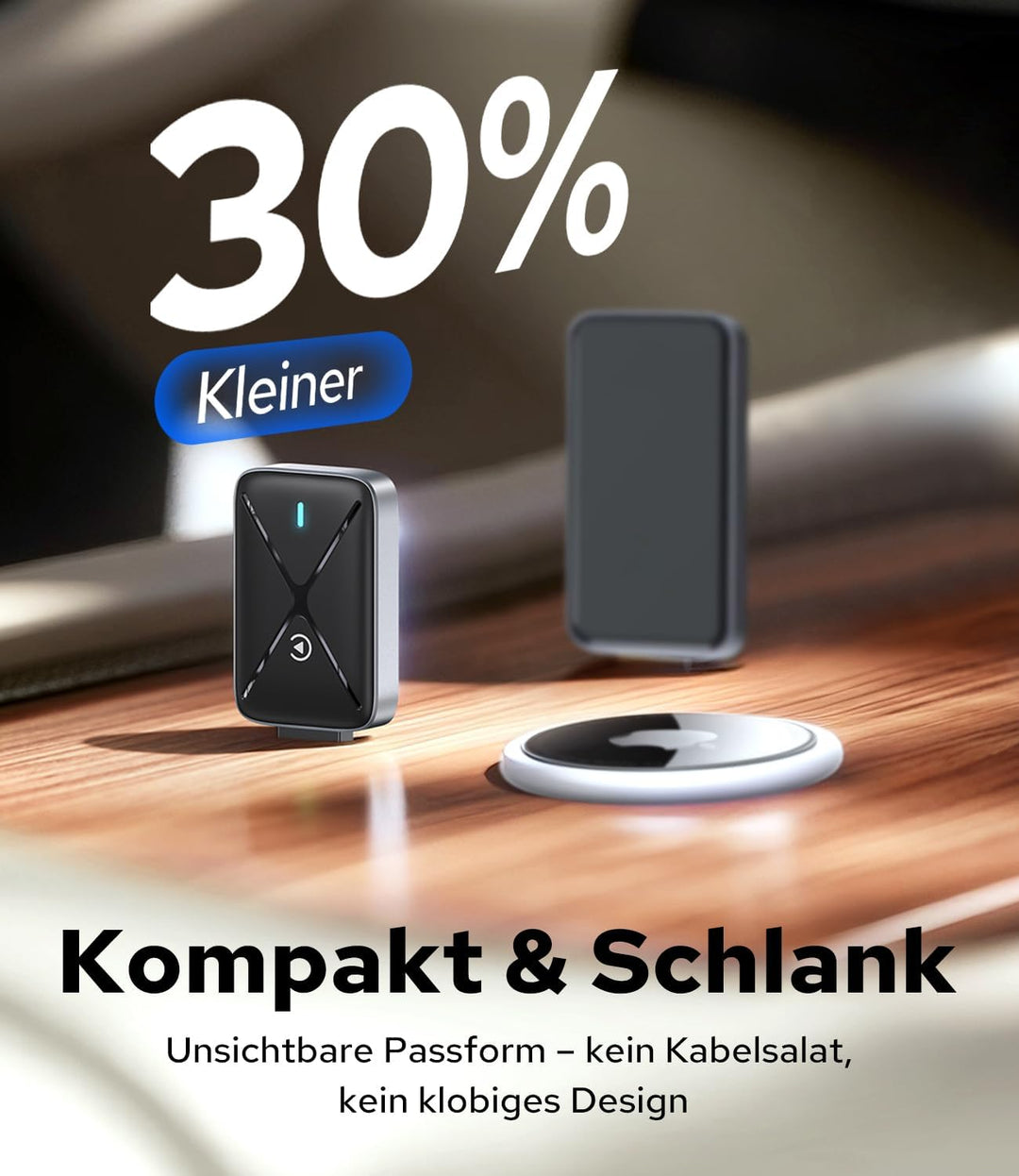 CarPlay Wireless Adapter, Mini Wireless CarPlay Adapter Konvertieren Sie Wired Carplay in Wireless,