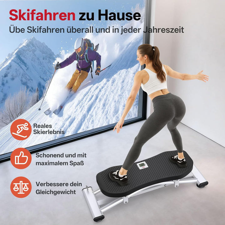 PASYOU Balance Board Ski-Simulator,Wackelbrett mit Widerstandsbändern,Balance Board Erwachsene mit L