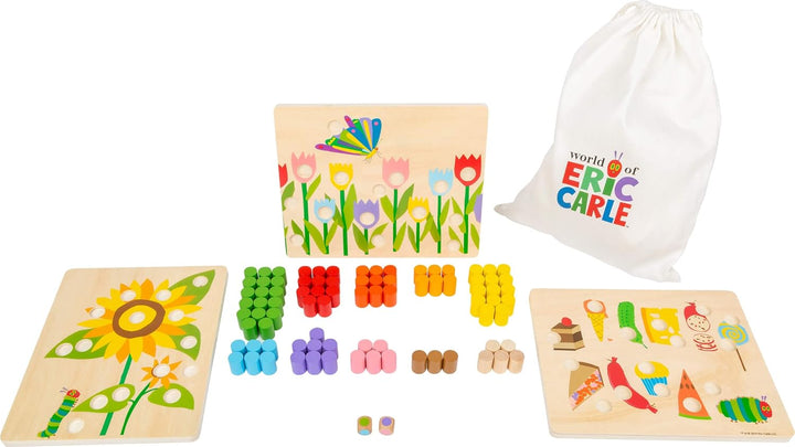 small foot Farbenspiel "Raupe Nimmersatt" aus Holz, Lernspielzeug zum Sortieren und Farben lernen, a