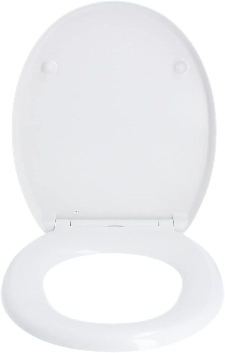 Hydroland Absenkbarer Toilettendeckel D1 Prestige Antibakteriell Oval Weiss | WC Sitz mit Absenkauto