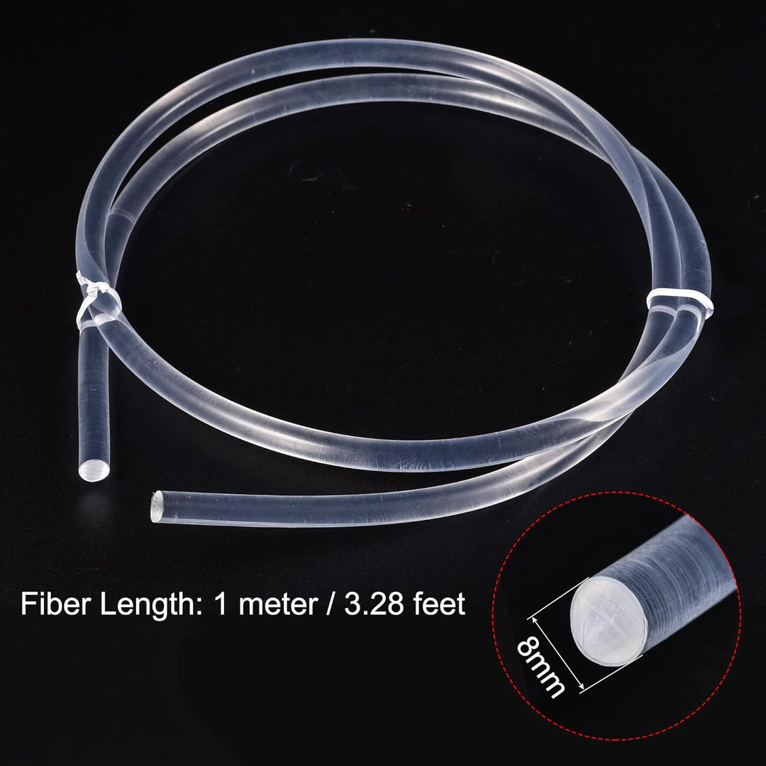 sourcing map PMMA Seitenglühend Glasfaserkabel 8mm 1M für LED Lichtleiter im Haus, Hotel