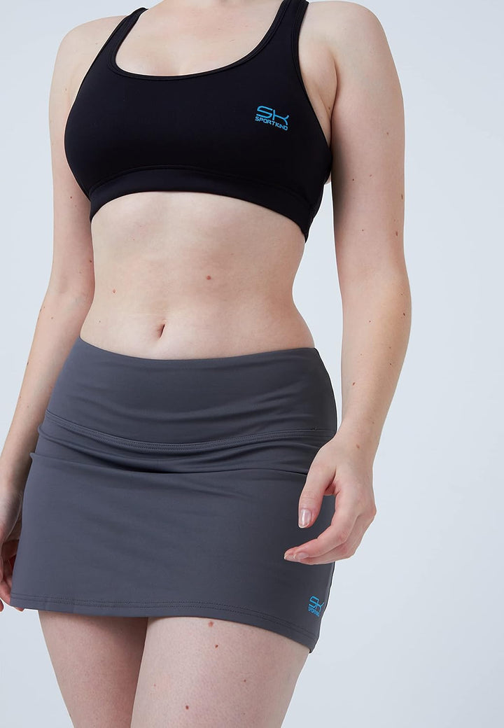 Sportkind Mädchen & Damen Tennis, Hockey, Golf, Padel, Basic Skort, Rock mit Innenhose, atmungsaktiv