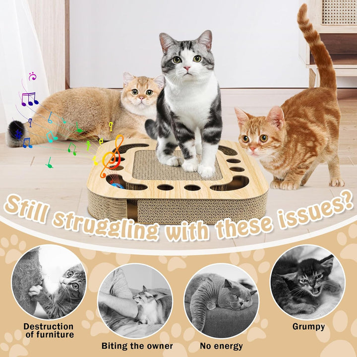 Kratzbretter Katze Spielzeug Interaktives Katzenspielzeug Kratzpappe für Katzen Kratzbrett Pappe mit