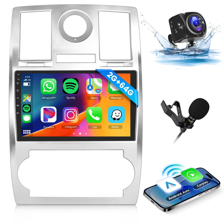 Hodozzy 2GB 64GB Autoradio für Chrysler 300 300C 2004-2011 Radio mit Wireless Carplay Android Auto M