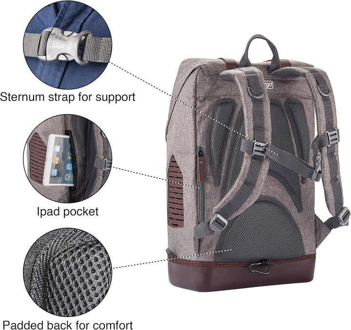 Kurgo Rucksack, Mit speziellem Hundefach, Atmungsaktives Netz und Wasserfester Boden, Für Haustiere