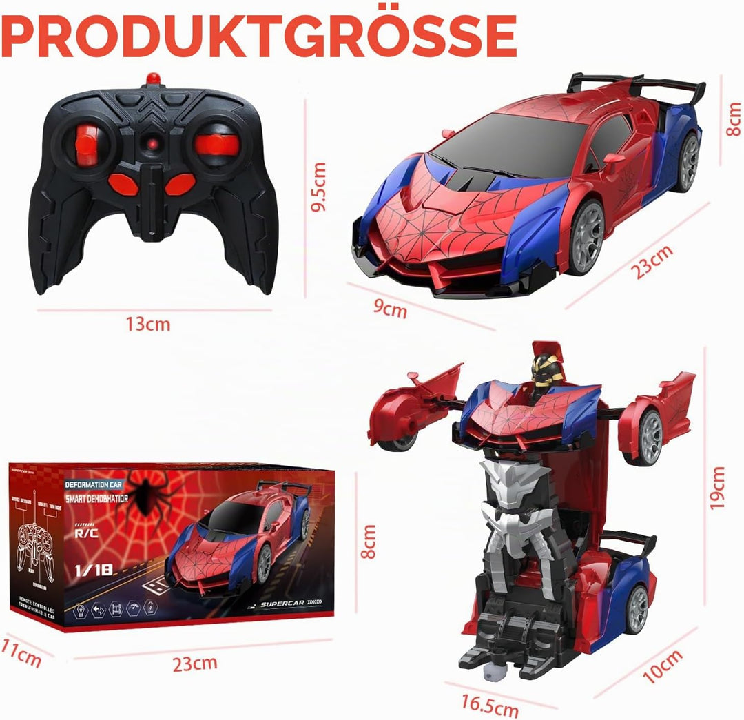 Ferngesteuertes Auto RC Transform Spielzeug ab 4 5 6 7 8 9 Jahre Junge Mädchen, 2.4G 360° Drehung 2