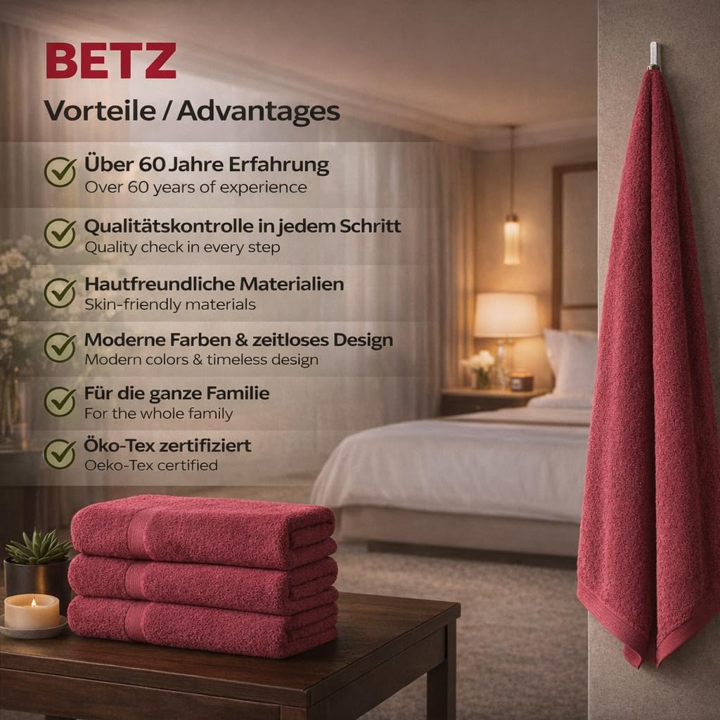 Betz Palermo Duschtücher – 4X Duschtuch aus 100% Baumwolle - Badetuch – Saunatuch –Liegetuch - 70 x