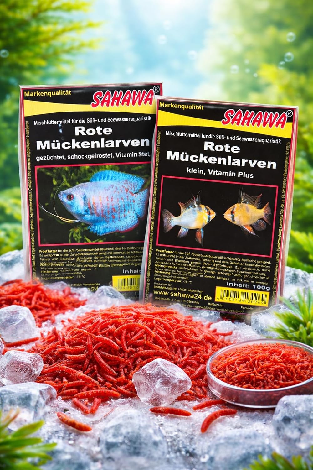Frostfutter Rote Mückenlarven klein 10x 100g Blistert Fischfutter