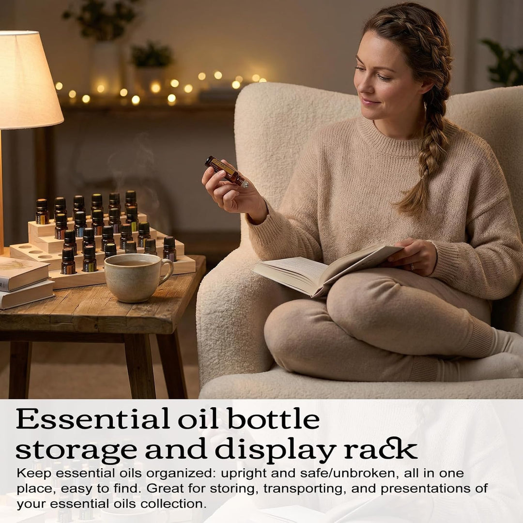Ätherisches Öl Display Ständer, 30 Löcher Aromatherapie Öle Hölzern Tragen Gestell Halter Organisato