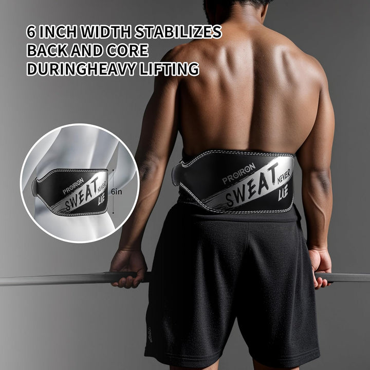 PROIRON Klassischer Gewichthebergürtel - Leder 65-90cm - für Männer und Frauen - Gürtel für Bodybuil