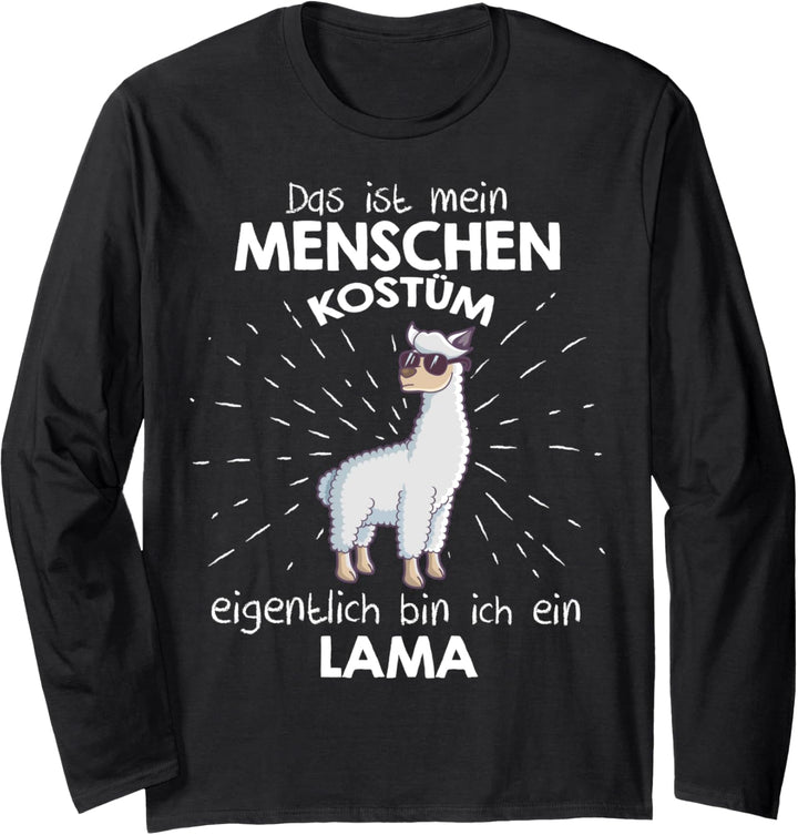 Mein Menschen Kostüm Bin ich ein Lama, Halloween Outfit Langarmshirt